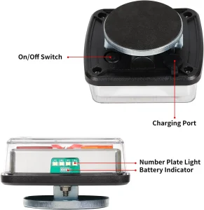 D-TECH Pilotos Traseros LED Inalámbricos para Remolque - Juego de Luces Traseras Magnéticas, Adaptador de 13 a 7 Pines, Aprobación ECE 1