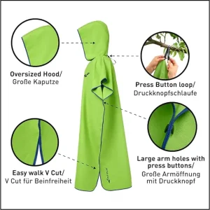 Fit-Flip Poncho de Surf - Ligero, Compacto y de Secado Rápido 3