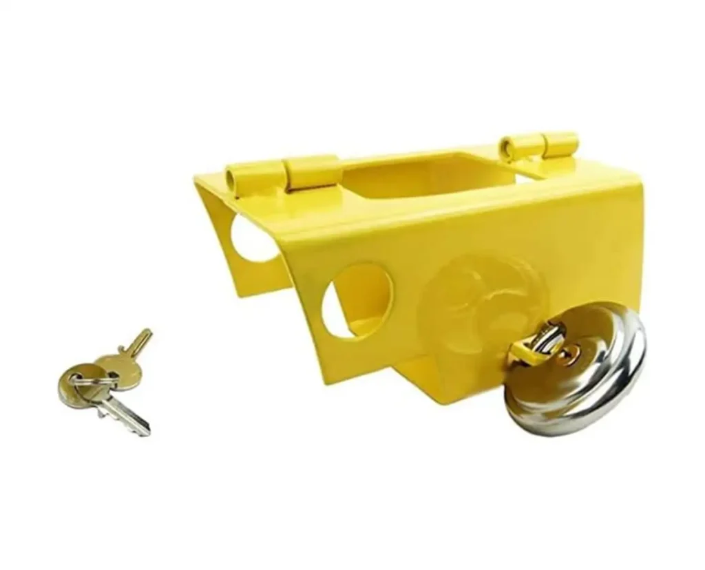 Hyfive Candado Heavy Duty para Enganche de Remolque y Caravana - Alta Seguridad con Barra de Bloqueo de Acero Inoxidable, Visible y Fácil de Aplicar 2