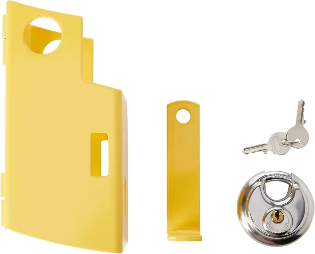 Hyfive Candado Heavy Duty para Enganche de Remolque y Caravana - Alta Seguridad con Barra de Bloqueo de Acero Inoxidable, Visible y Fácil de Aplicar 7