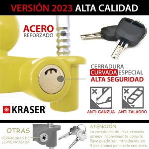 KRASER KR815 Bola Antirrobo Remolque - Candado de Enganche con Cerradura Curva de Alta Seguridad, Universal para Caravanas y Remolques 5