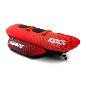 Jobe Mixte Chaser Bouée Tractée 2P - Banana Inflable para 2 Personas, Exterior de Nylon y Tubo Interior de PVC Robusto, Color Rojo
