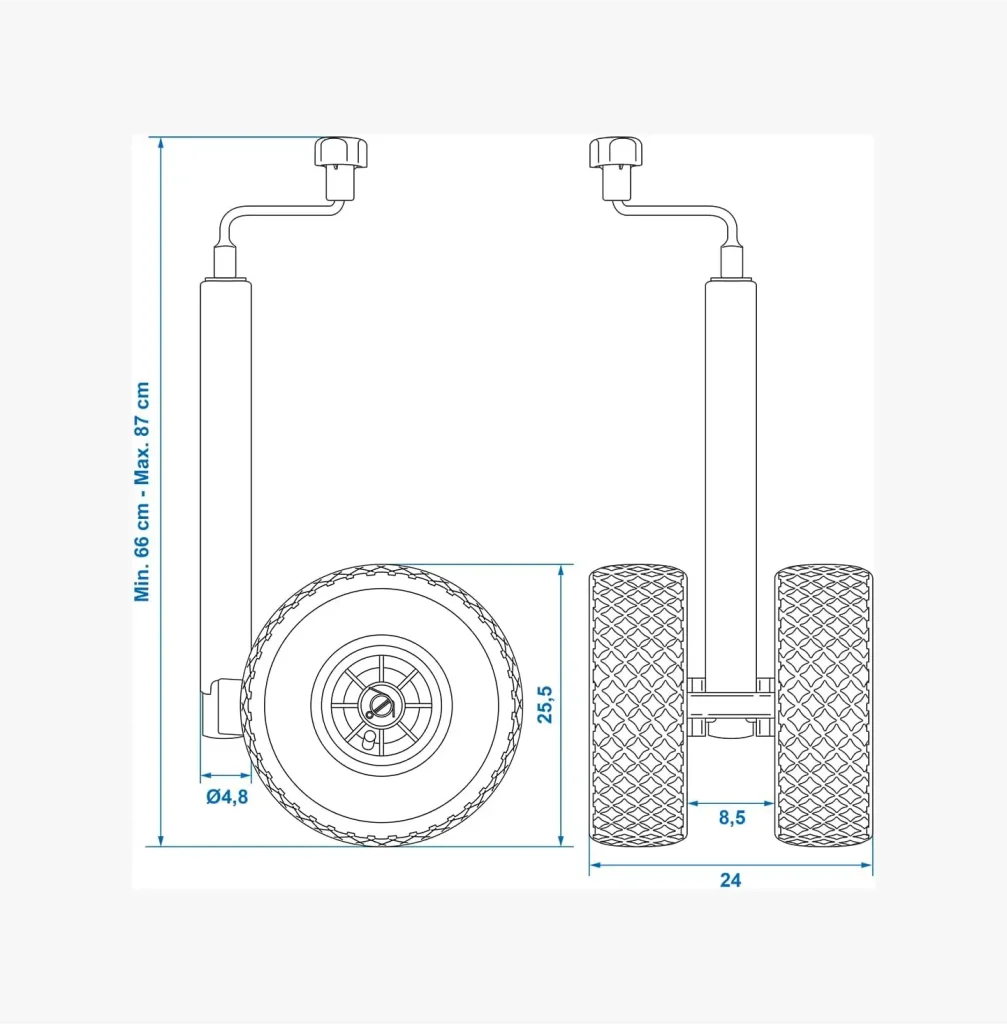 ProPlus 341508 - Rueda Direccional Doble con Llantas de Plástico y Neumáticos, Diámetro del Tubo 48 mm 1
